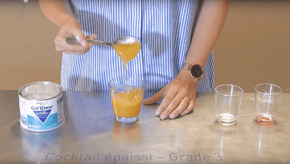 Recette Dysphagie : Cocktail de jus de fruits avec Gel'Clear